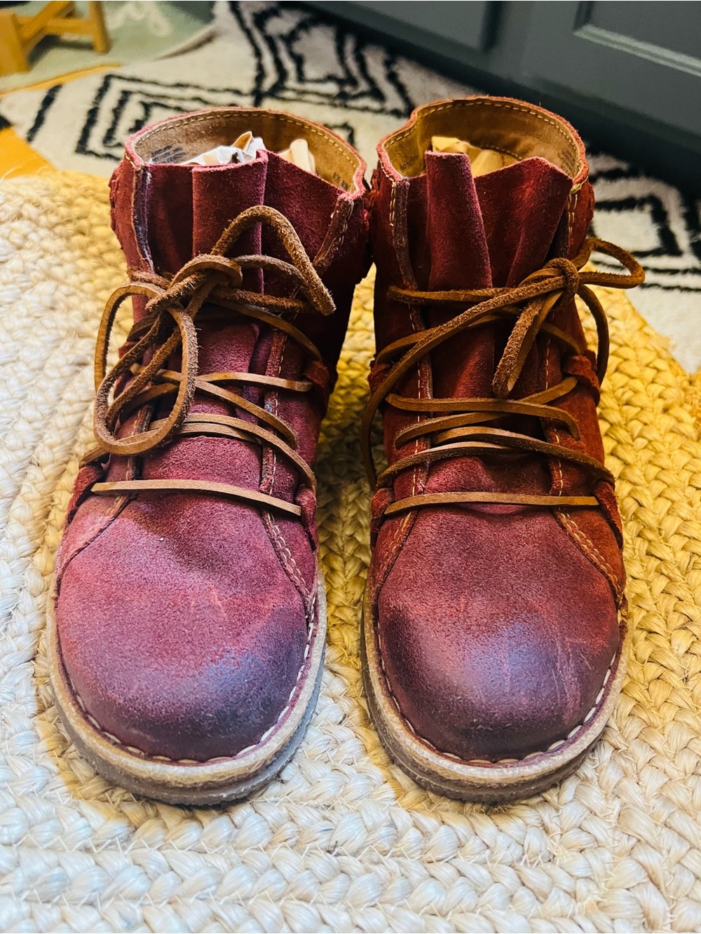 Born handmade women’s  leather/Suede Lace-Up Ankle Boots.